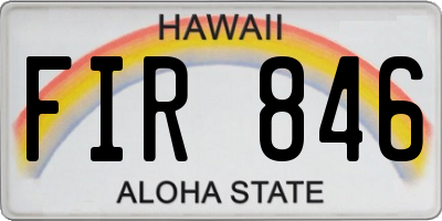 HI license plate FIR846