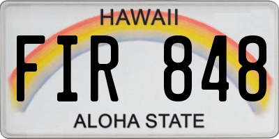 HI license plate FIR848