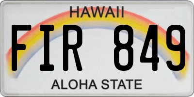 HI license plate FIR849