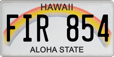 HI license plate FIR854