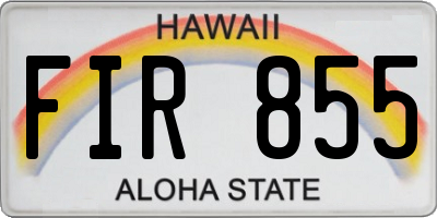 HI license plate FIR855