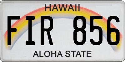 HI license plate FIR856
