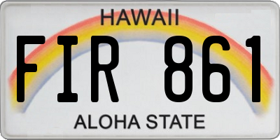 HI license plate FIR861