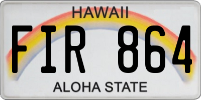 HI license plate FIR864