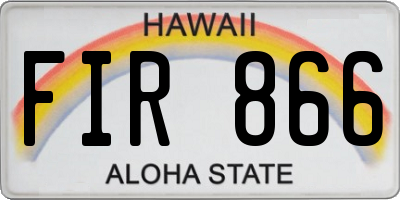HI license plate FIR866