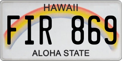 HI license plate FIR869