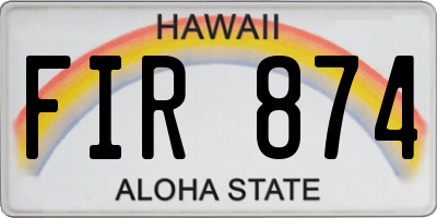 HI license plate FIR874