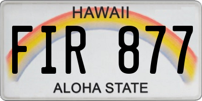 HI license plate FIR877
