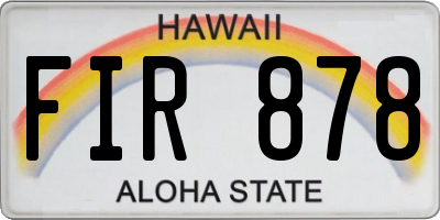 HI license plate FIR878