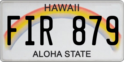 HI license plate FIR879