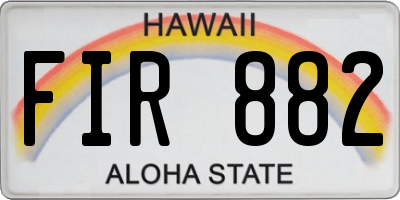 HI license plate FIR882