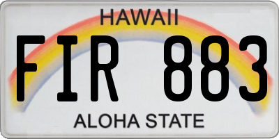HI license plate FIR883