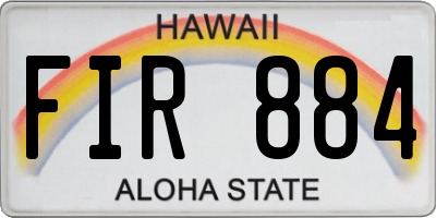 HI license plate FIR884
