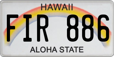 HI license plate FIR886