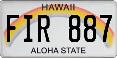 HI license plate FIR887