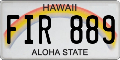 HI license plate FIR889