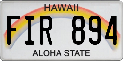 HI license plate FIR894