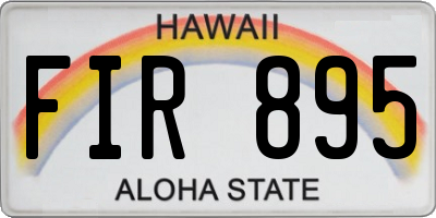 HI license plate FIR895