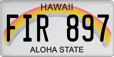 HI license plate FIR897