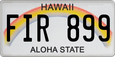 HI license plate FIR899