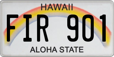 HI license plate FIR901