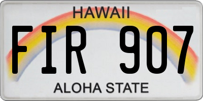 HI license plate FIR907