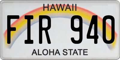 HI license plate FIR940