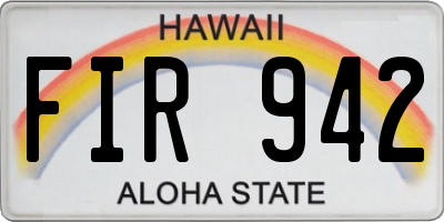 HI license plate FIR942