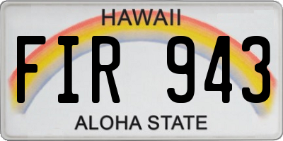 HI license plate FIR943