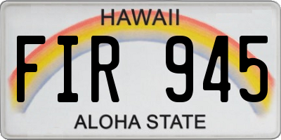 HI license plate FIR945