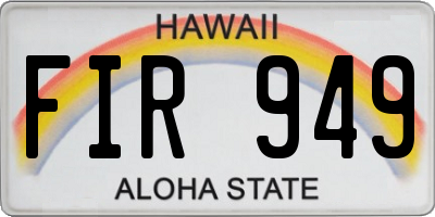 HI license plate FIR949