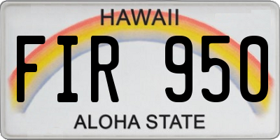 HI license plate FIR950