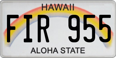 HI license plate FIR955