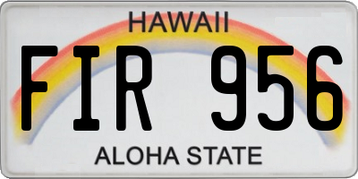 HI license plate FIR956