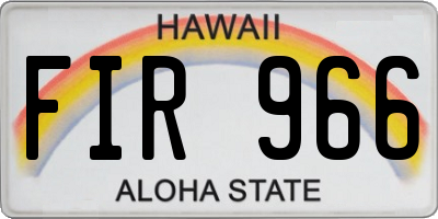 HI license plate FIR966