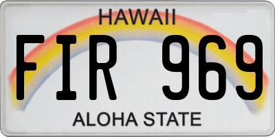 HI license plate FIR969