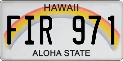 HI license plate FIR971