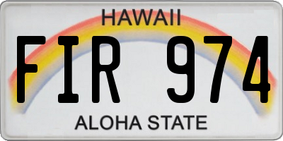 HI license plate FIR974