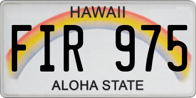 HI license plate FIR975