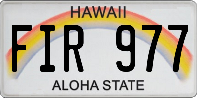 HI license plate FIR977