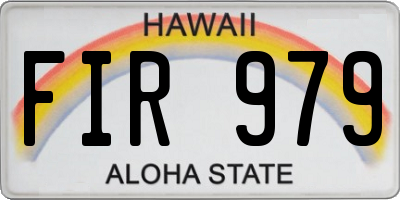 HI license plate FIR979