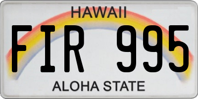 HI license plate FIR995