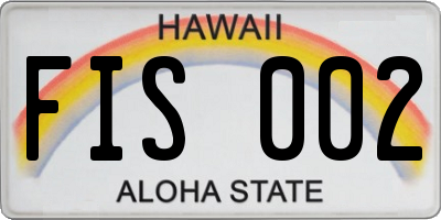 HI license plate FIS002