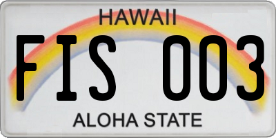 HI license plate FIS003