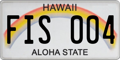 HI license plate FIS004