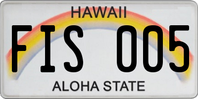 HI license plate FIS005