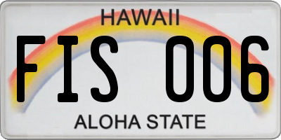 HI license plate FIS006