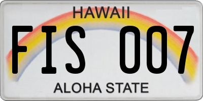 HI license plate FIS007