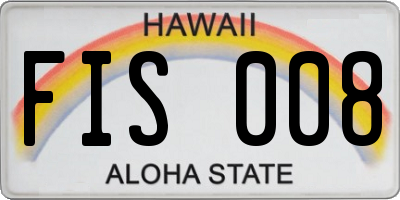 HI license plate FIS008