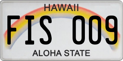 HI license plate FIS009